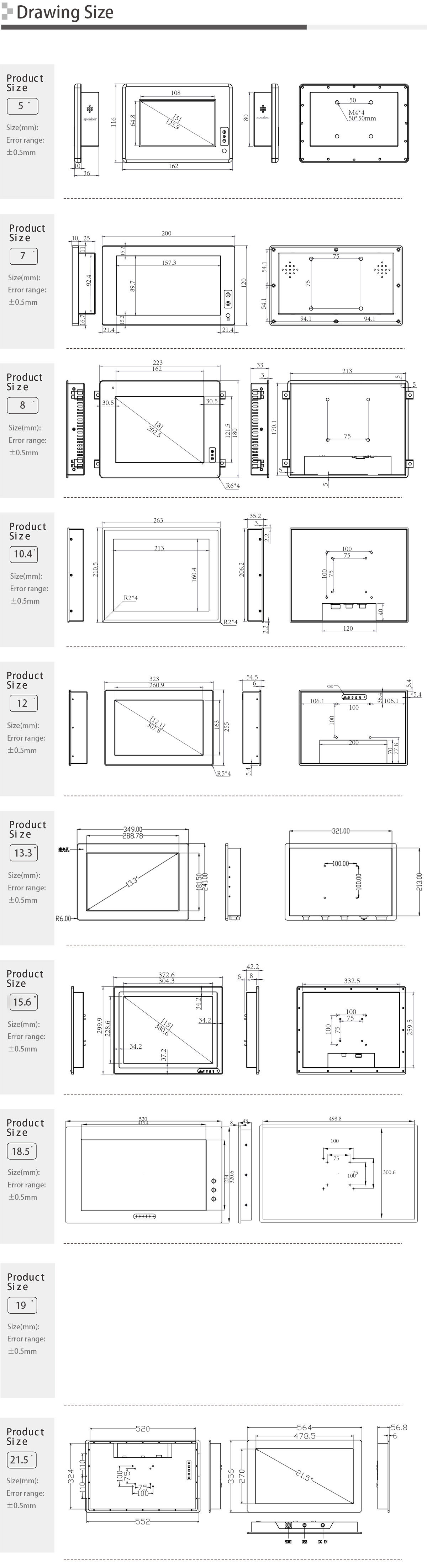 Waterproof High Brightness Touch Screen Monitor SL100W