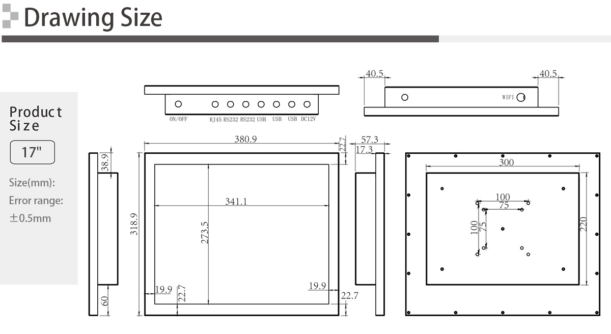 17 inch Industrial Full IP67 Stainless Steel Touch Panel PC