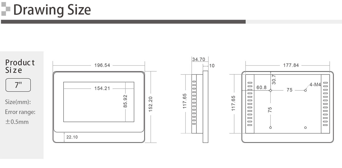 7 inch Touchscreen Android 6.0 for mounted in a vehicle