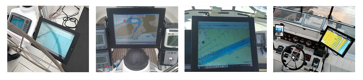 15" bnc display for marine navigation with protective cover