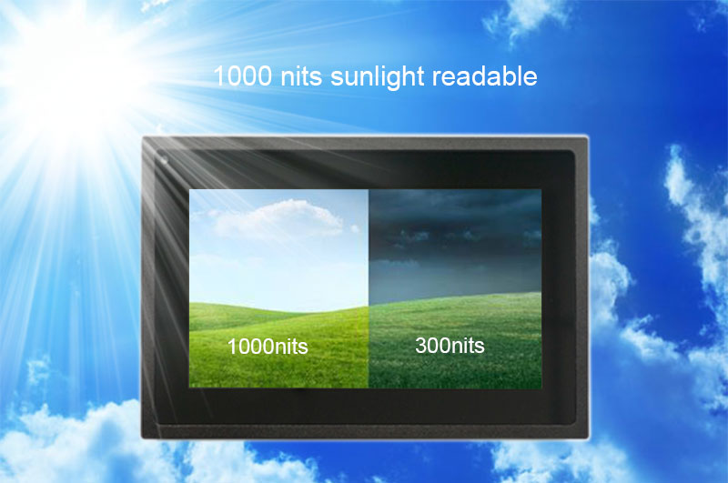 high brightness 7 inch touch monitor for EV kiosk