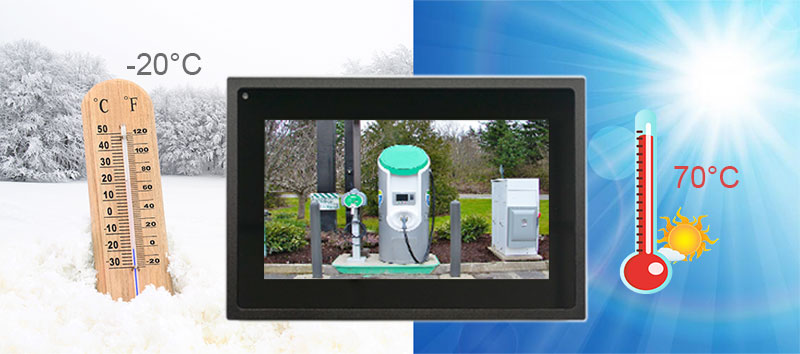 high brightness 7 inch touch monitor for EV kiosk