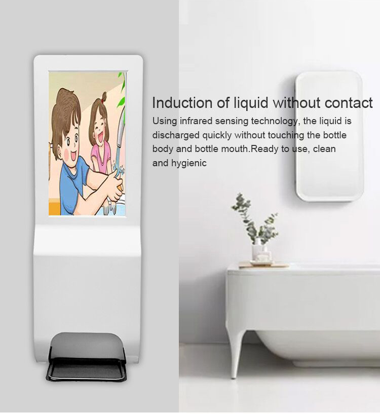 digital signage with hand sanitizers dispenser