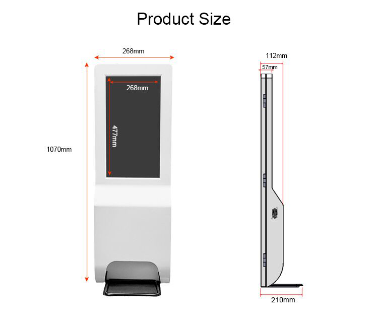 digital signage with hand sanitizers dispenser