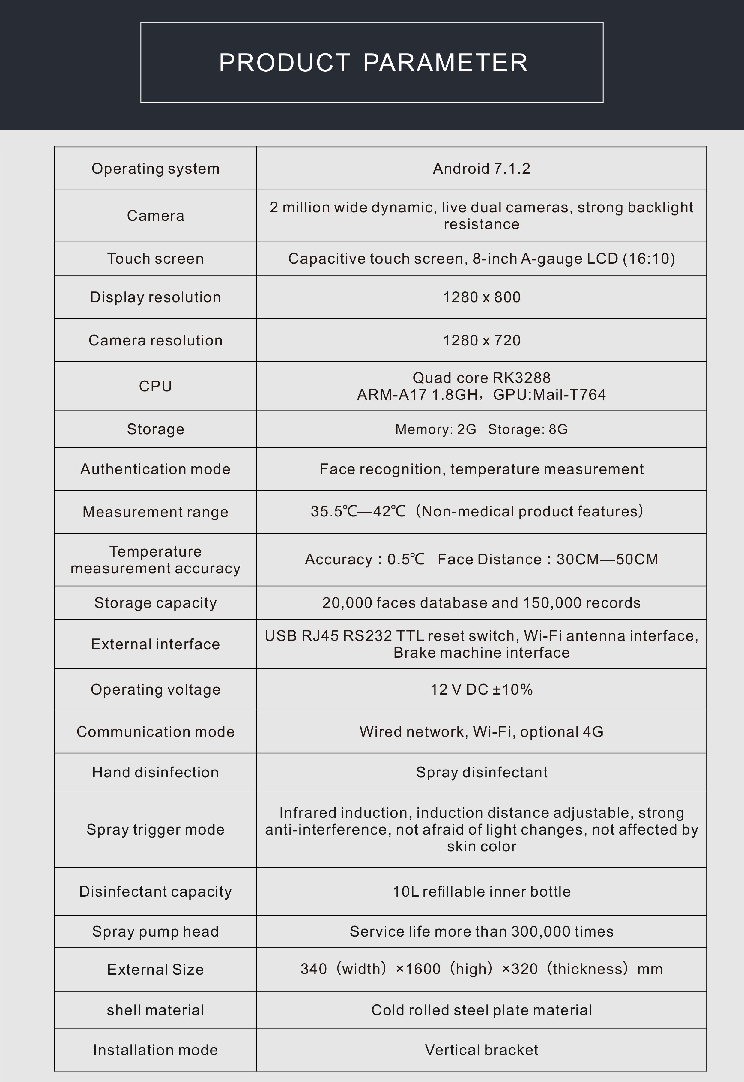 Public Temperature Measuring Disinfection Spray Machine