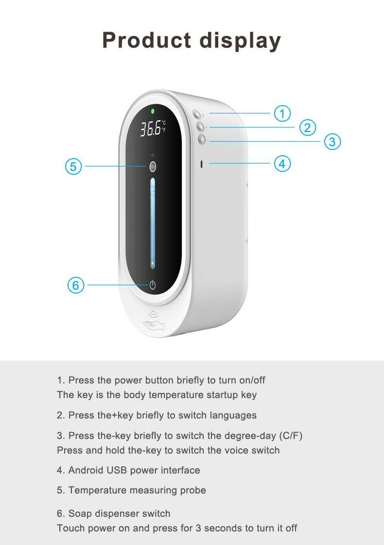 Temperature Measuring Disinfection Machine Soap Dispenser