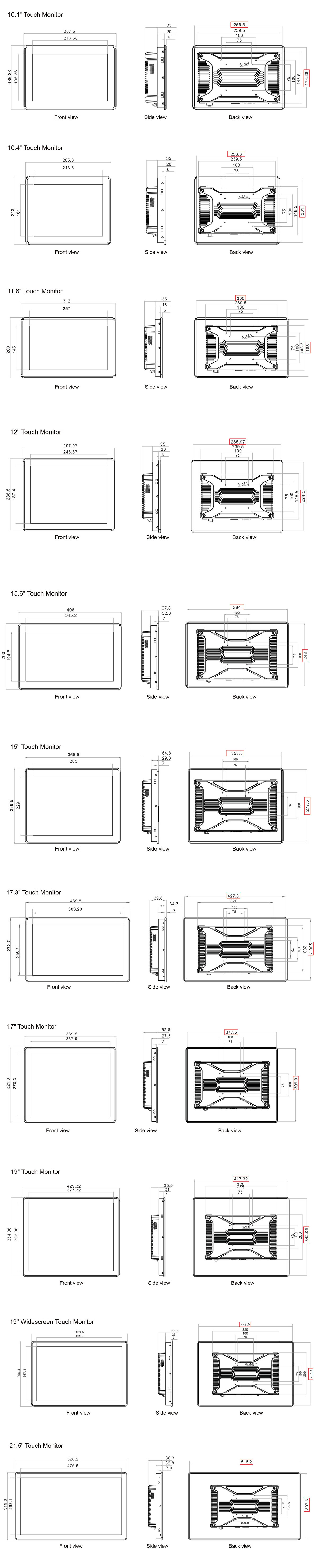 4KV To 8KV Anti-static Industrial Touch Monitor SL600M