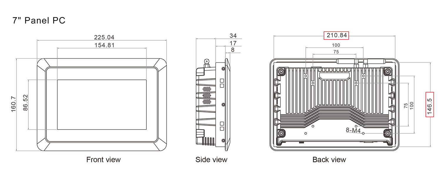 SC700M Embedded vehicle 4G Panel PC 12V TO 36V