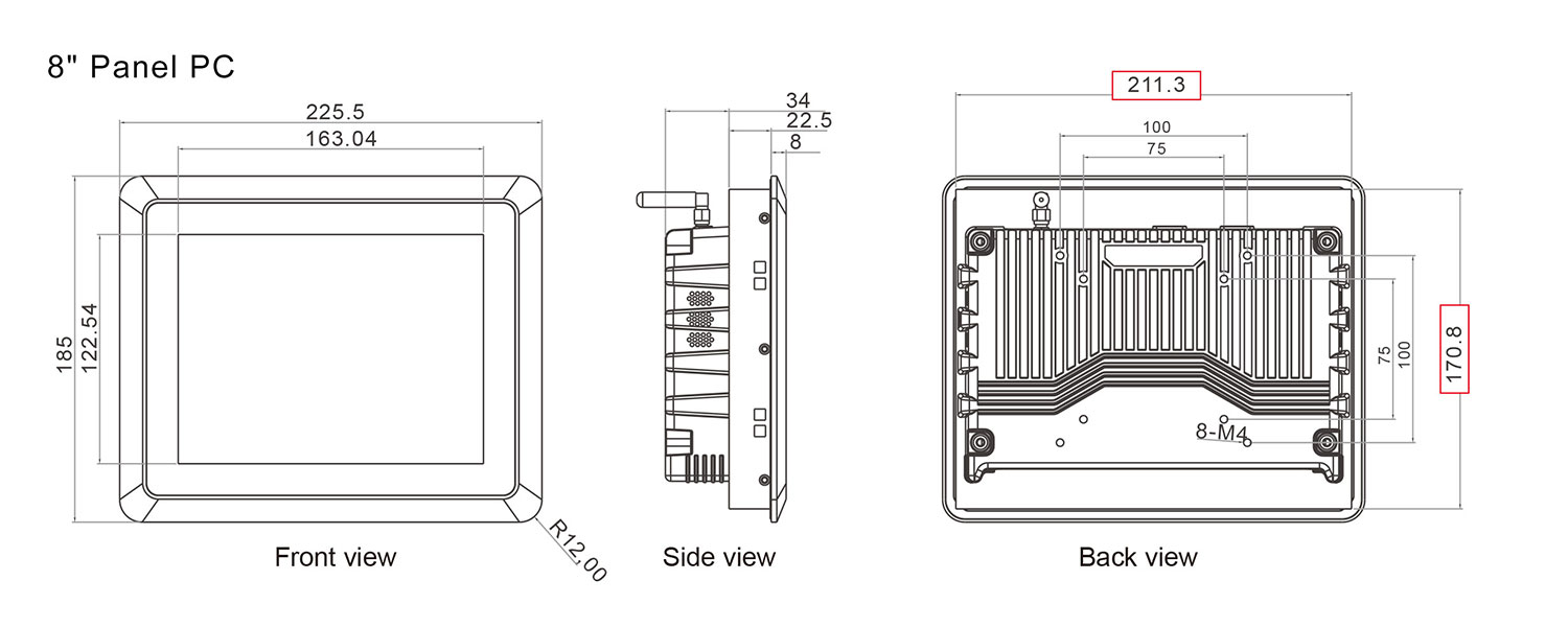 SC700M Embedded vehicle 4G Panel PC 12V TO 36V