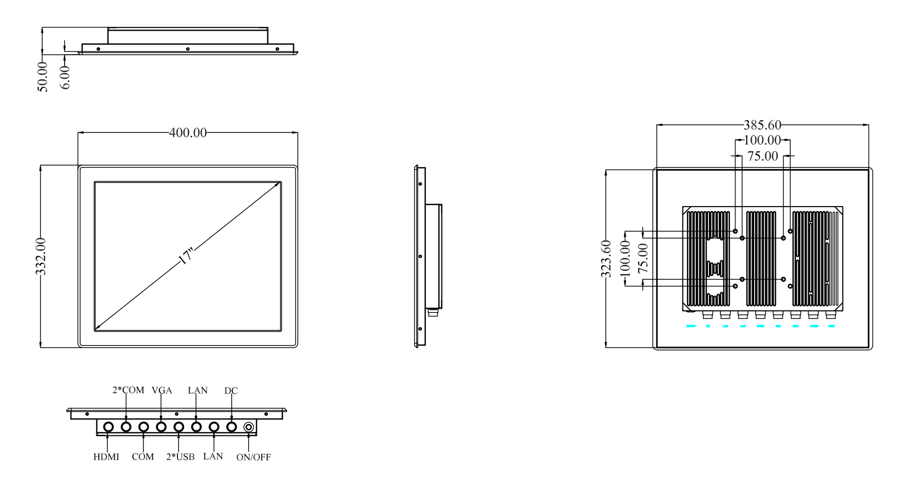 full IP65 resistive touch screen panel pc SC200W