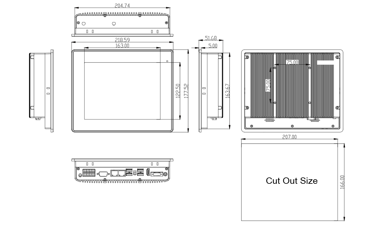 Cordless Design Industrial Panel PC SC500M