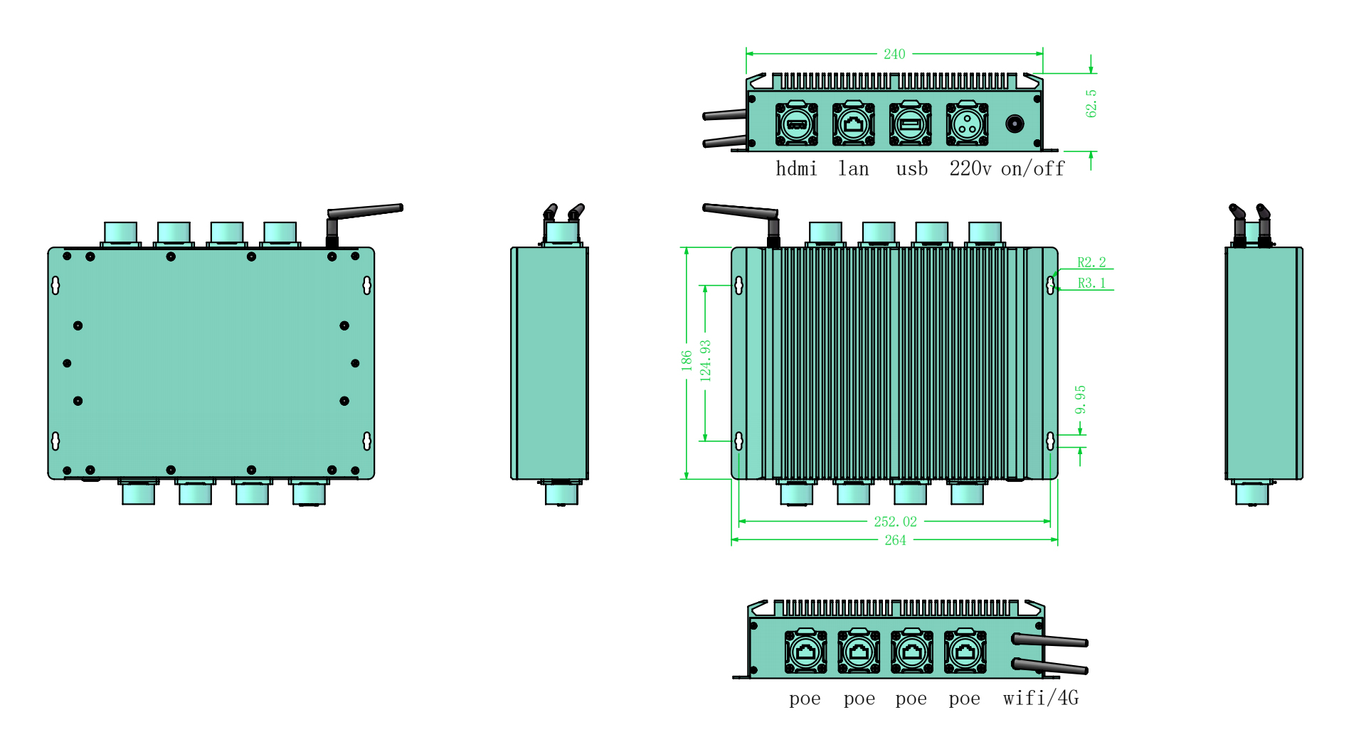 Full IP67 Industrial Mini PC with 4 POE ports