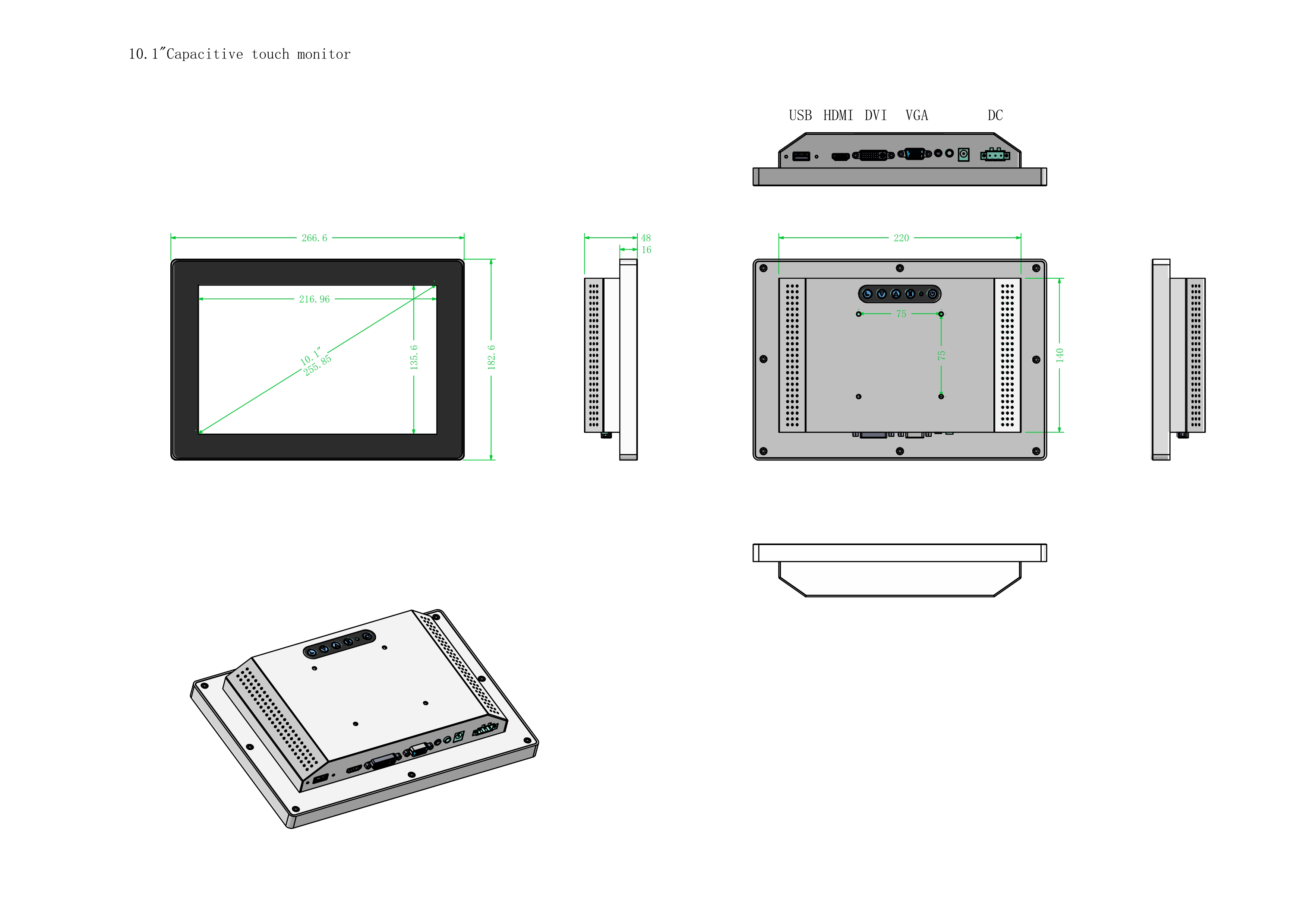 Industrial Touch Monitor 1000 NITS Sunlight readable