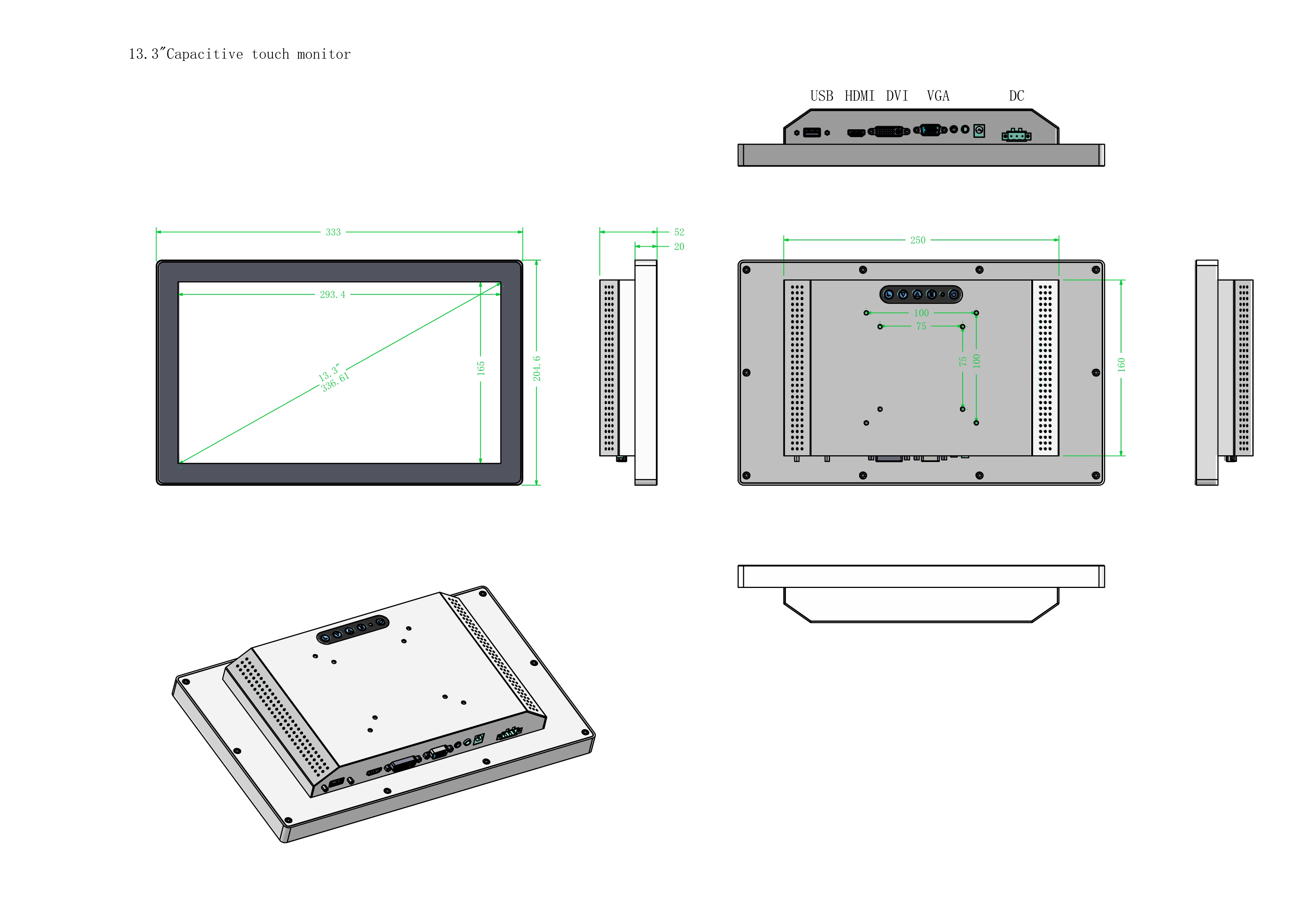 Industrial Touch Monitor 1000 NITS Sunlight readable