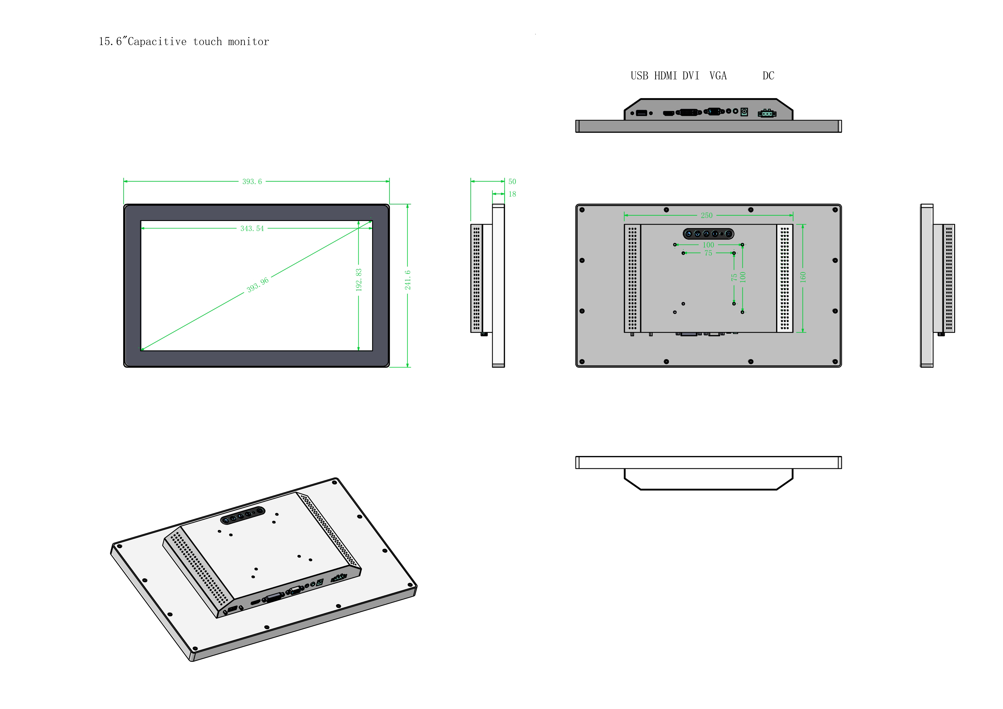 Industrial Touch Monitor 1000 NITS Sunlight readable