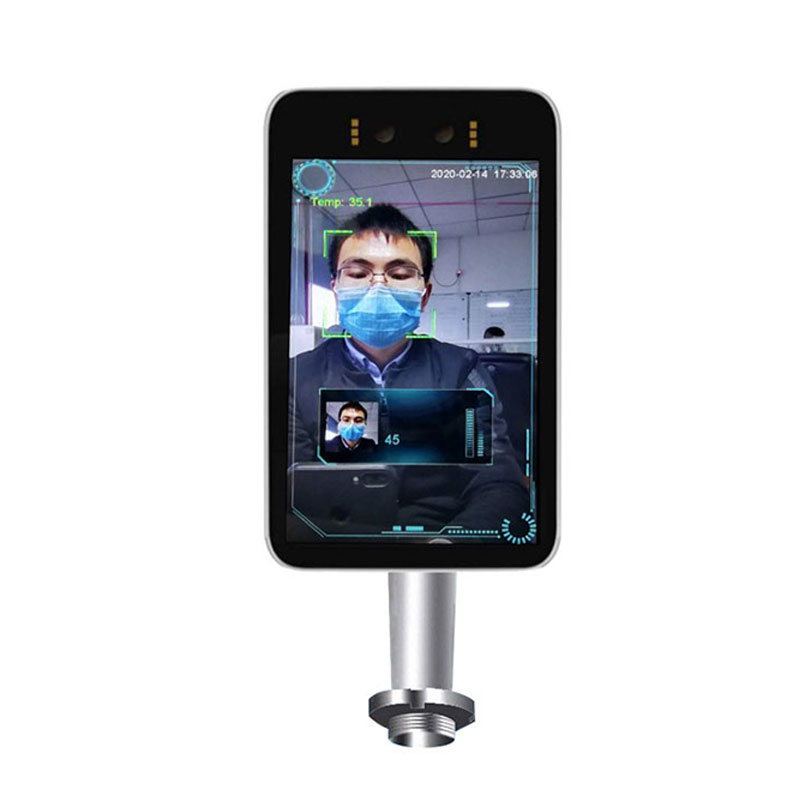 Face recognition tablet with infrared thermometer