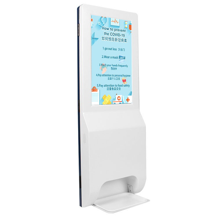 digital signage with hand sanitizers dispenser
