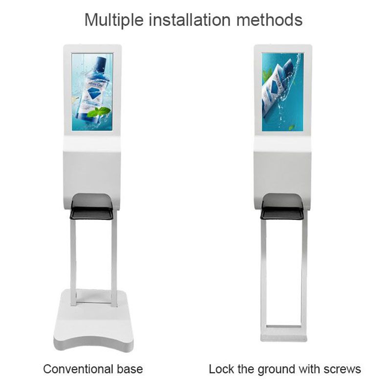 digital signage with hand sanitizers dispenser
