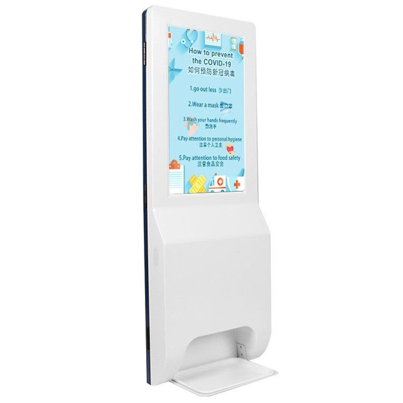 digital signage with hand sanitizers dispenser