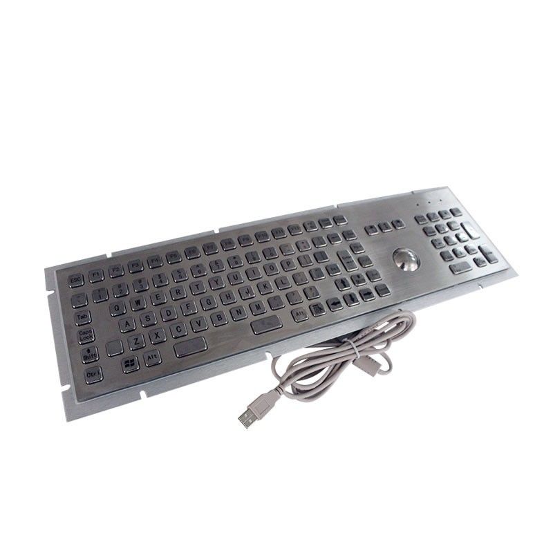 Rugged Industrial Metal Keyboard With Trackball Mouse
