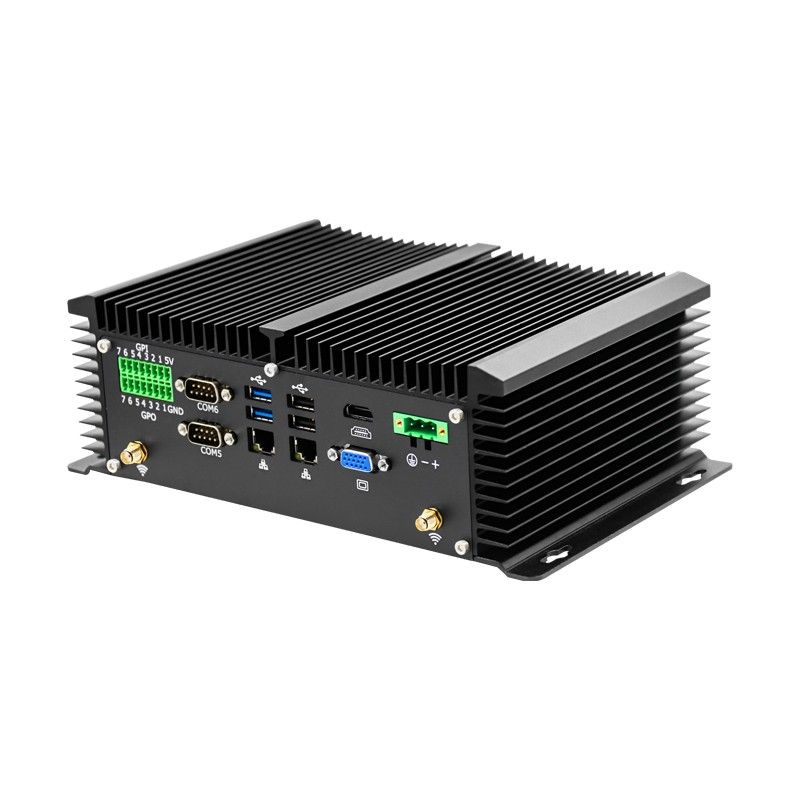 Fanless mini pc computer 6 x COM GPIO DC 9V to 36V Input